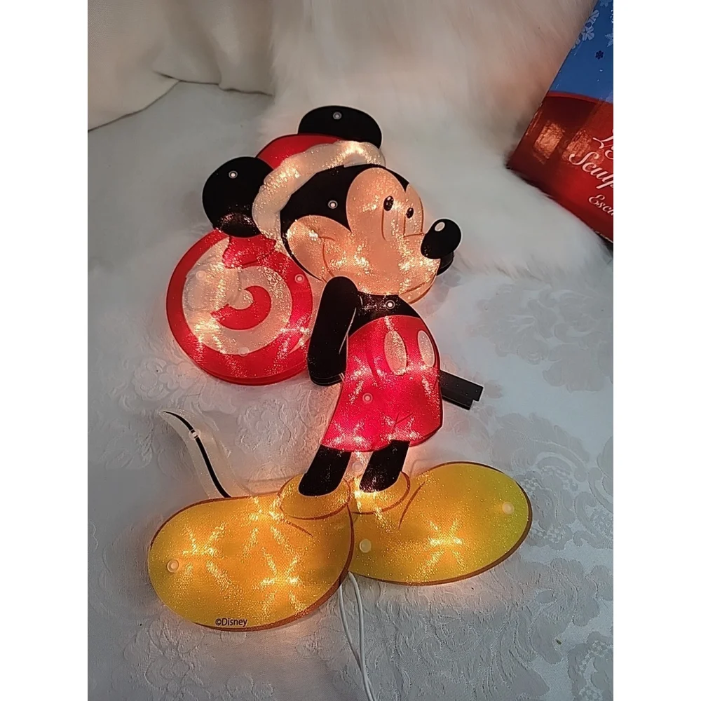 Vtg. Mickey Mouse Lighted Sculpture 15 " 20 lights Indoor Outdoor In box, EUC - Picture 2 of 6